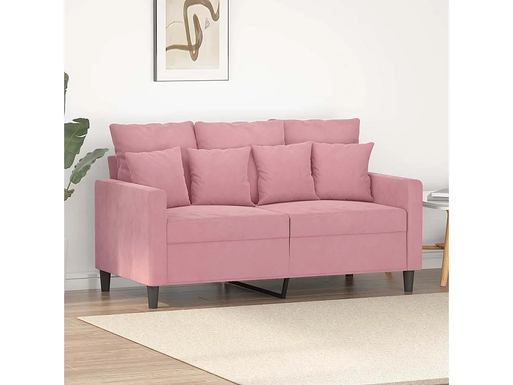 Canapé à 2 places Rose 120 cm Velours