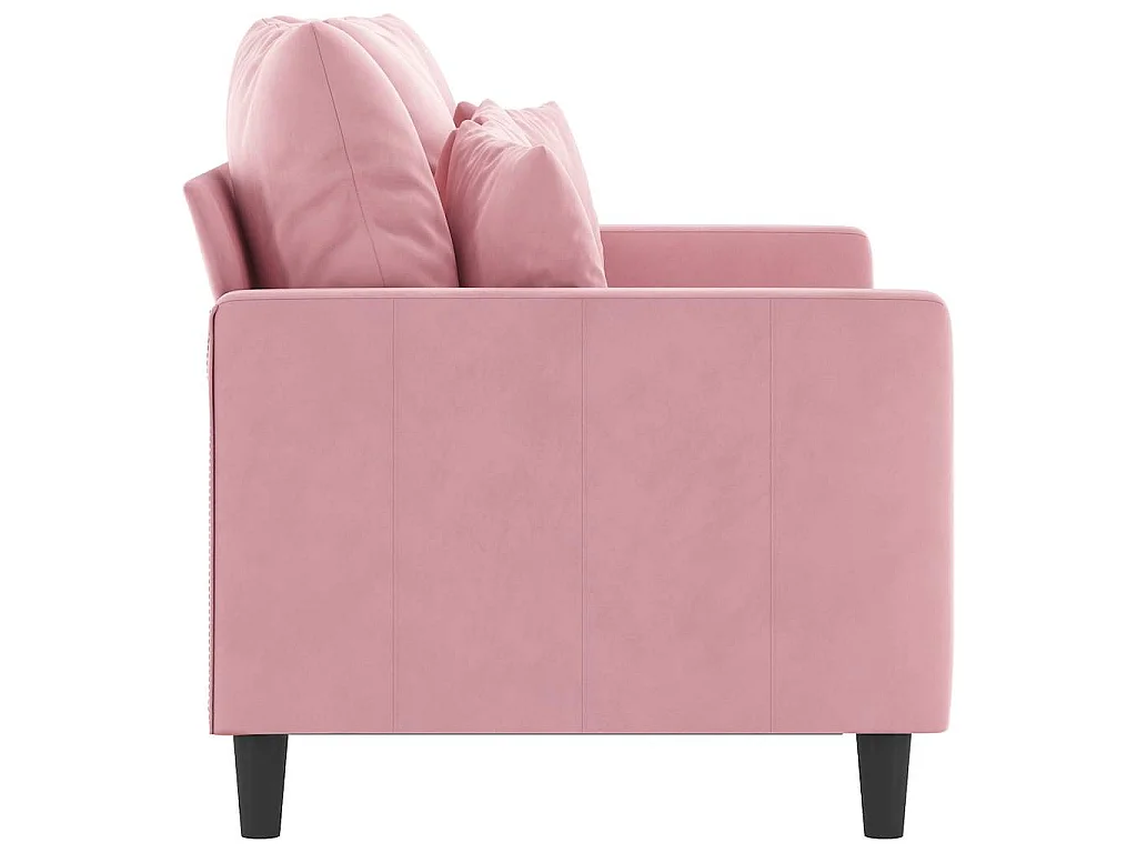 Sofá de 2 plazas terciopelo rosa 120 cm