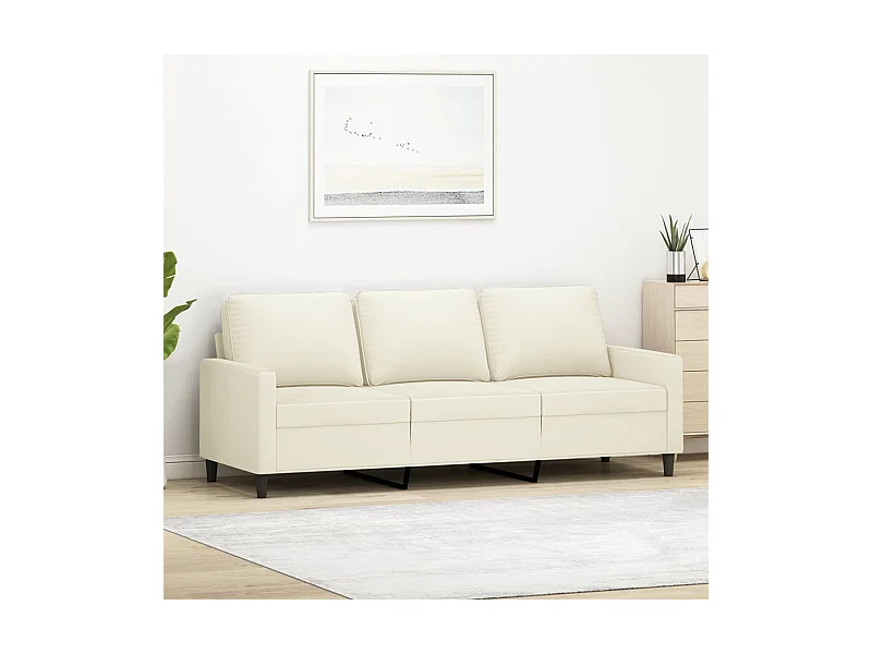 3-Sitzer-Sofa Creme 180 cm Samt
