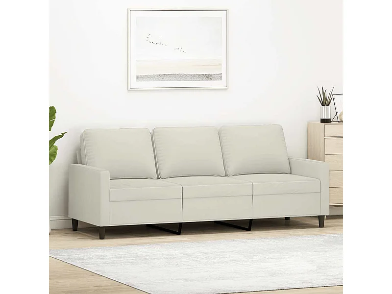 Canapé à 3 places Crème 180 cm Velours