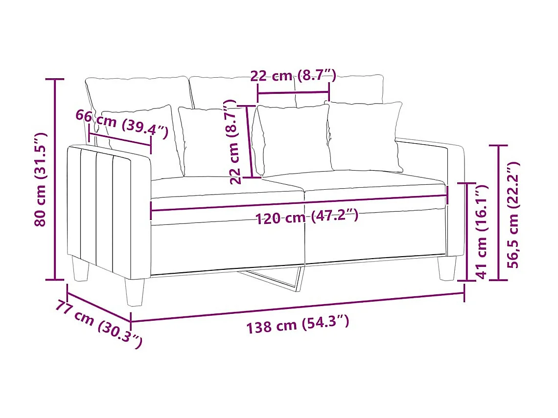2-Sitzer-Sofa Hellgelb 120 cm Stoff