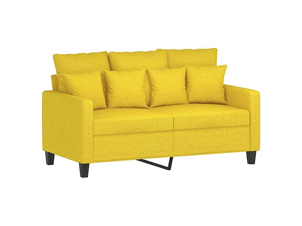 Canapé à 2 places Jaune clair 120 cm Tissu