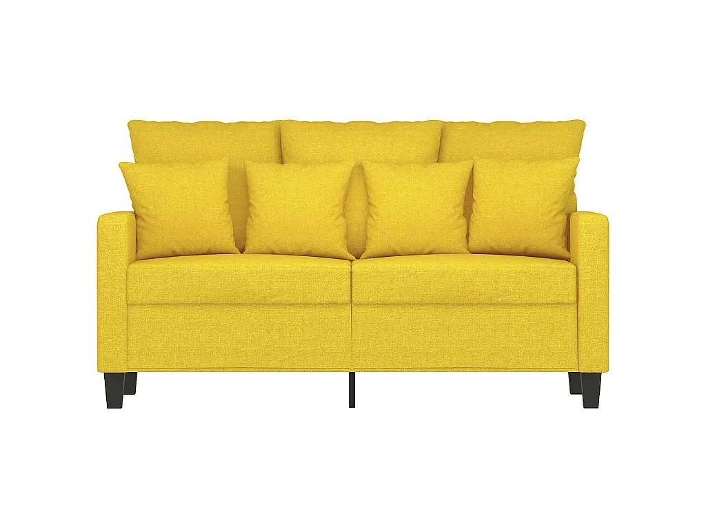 Canapé à 2 places Jaune clair 120 cm Tissu