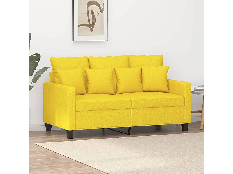 Tweezitsbank 120 cm stof lichtgeel