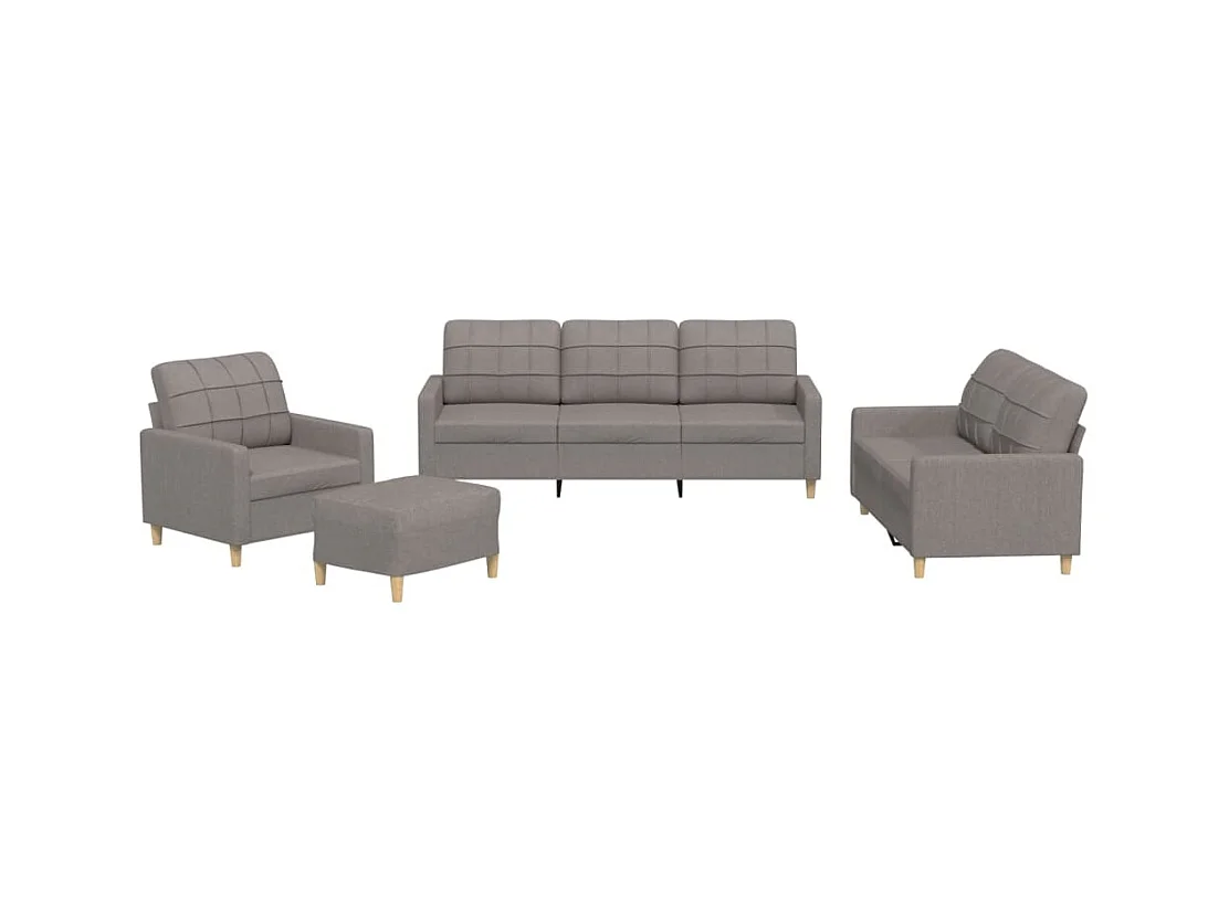 Ensemble de canapés 4 pcs avec coussins Taupe Tissu