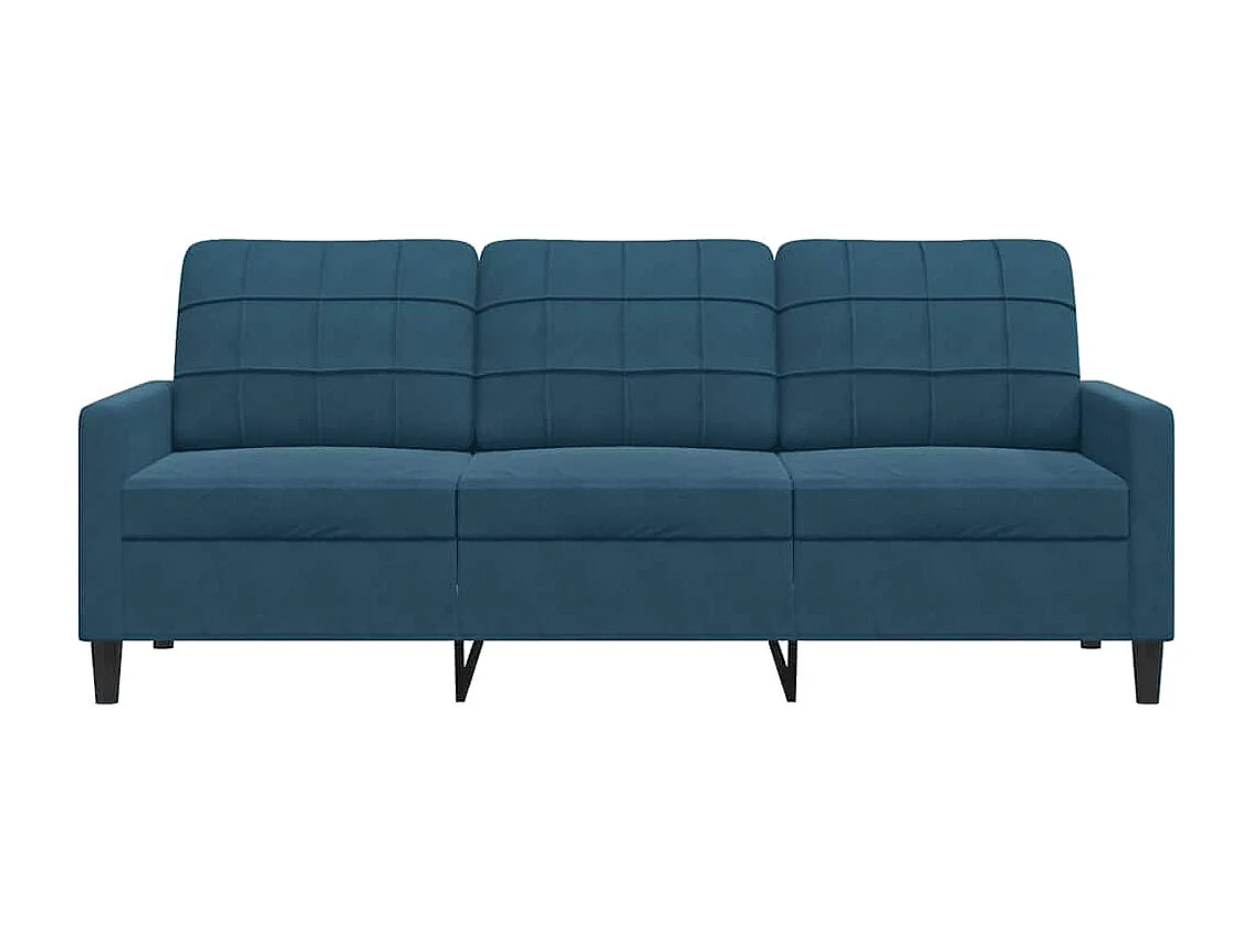 Driezitsbank 180 cm fluweel blauw