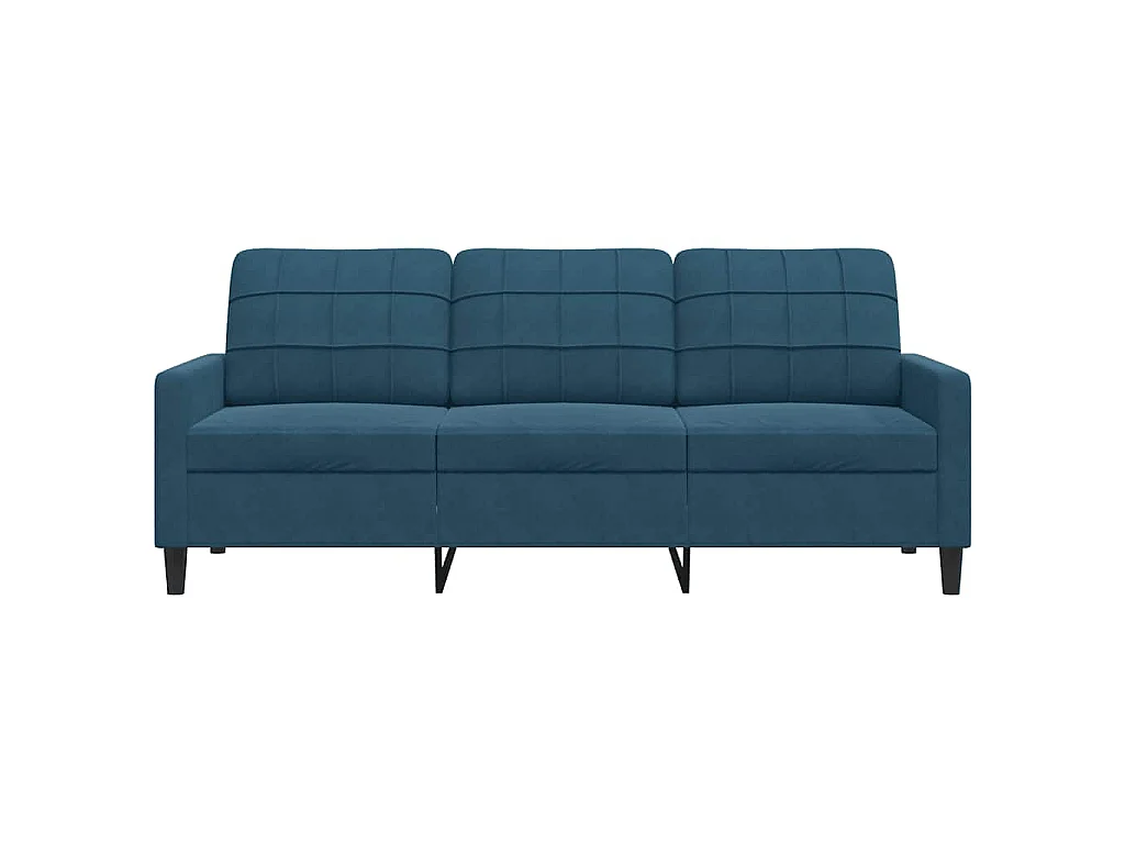 Driezitsbank 180 cm fluweel blauw