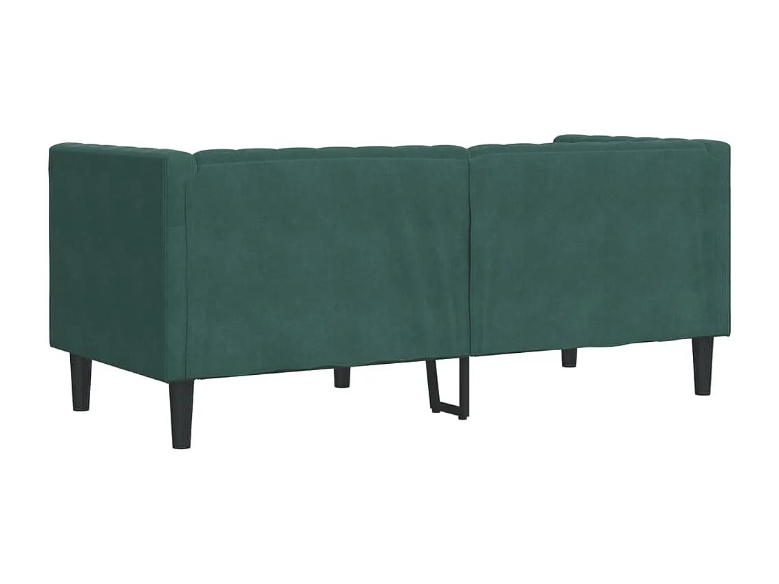 Sofá Chesterfield 2 plazas con cojines terciopelo verde oscuro