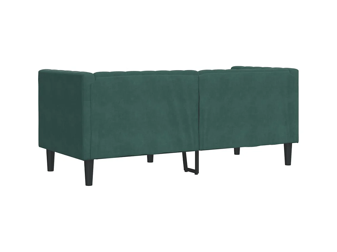Canapé Chesterfield avec traversins 2 places vert foncé velours