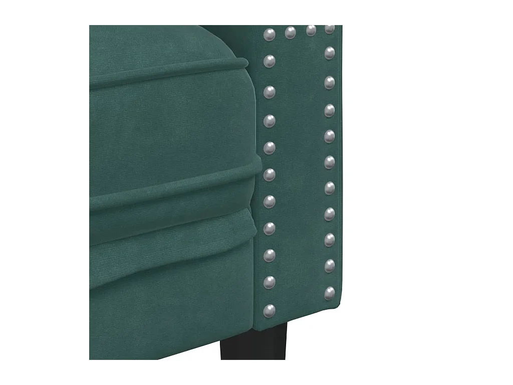 Canapé Chesterfield avec traversins 2 places vert foncé velours