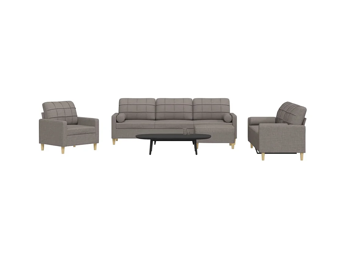 Ensemble de canapés 4 pcs repose-pied et coussins décoratifs