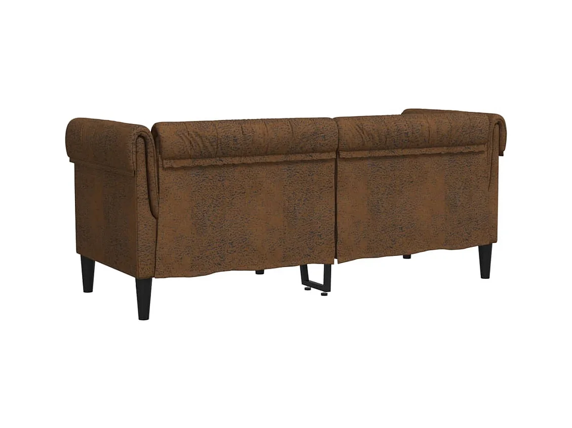 Tweezitsbank Chesterfield-stijl stof bruin