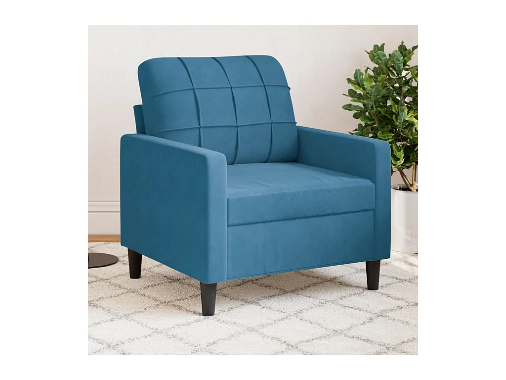 Fauteuil 60 cm fluweel blauw