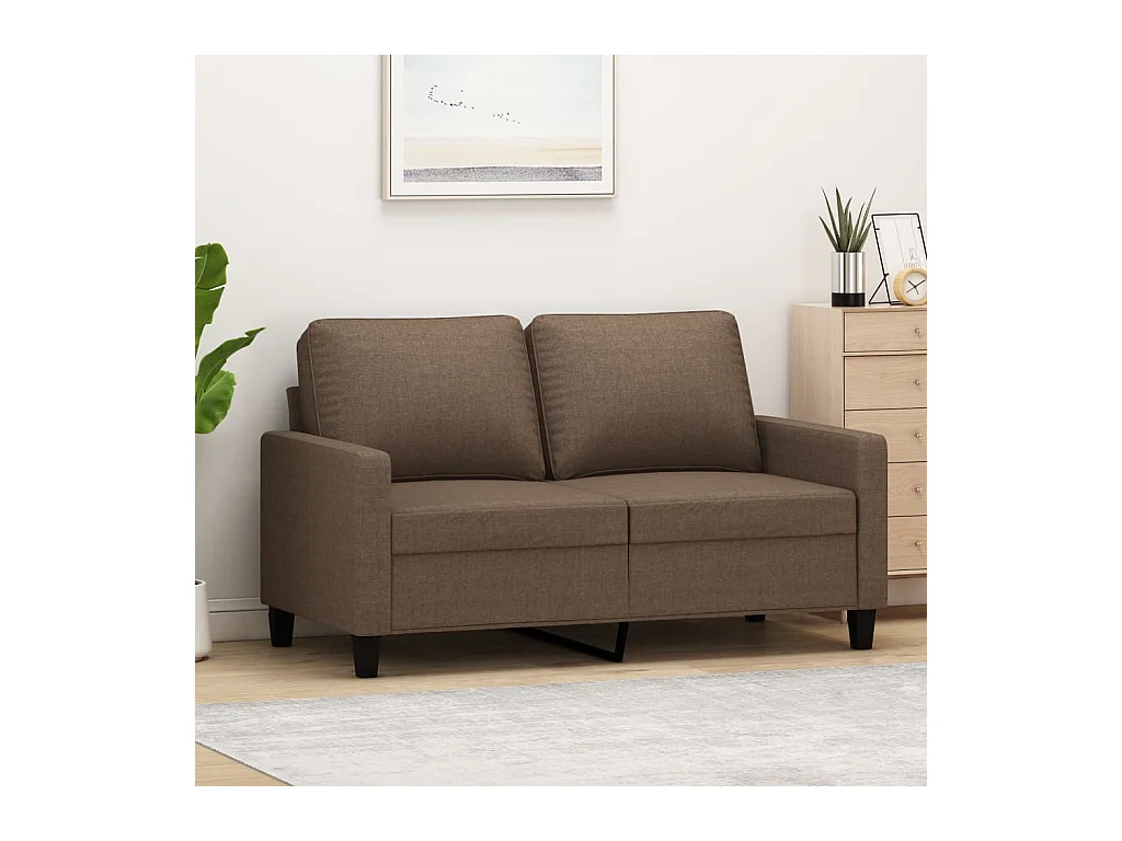 Canapé à 2 places Marron 120 cm Tissu