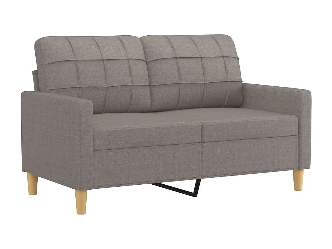 Tweezitsbank met sierkussens 120 cm stof taupe