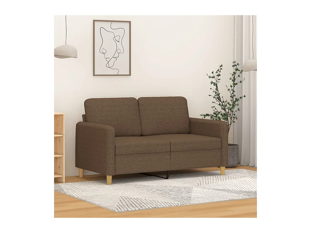 Tweezitsbank 120 cm stof bruin