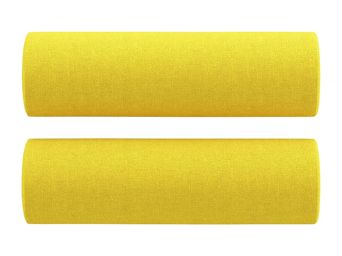 Canapé 2 places avec oreillers jaune clair 140 cm tissu