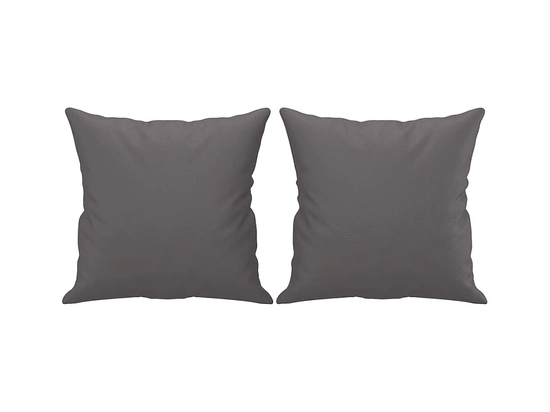 Ensemble de canapés 3 pcs avec coussins gris similicuir