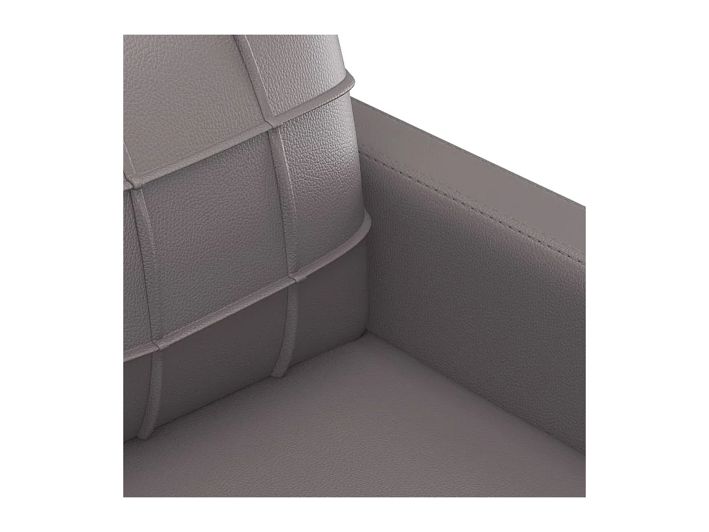 Ensemble de canapés 3 pcs avec coussins gris similicuir