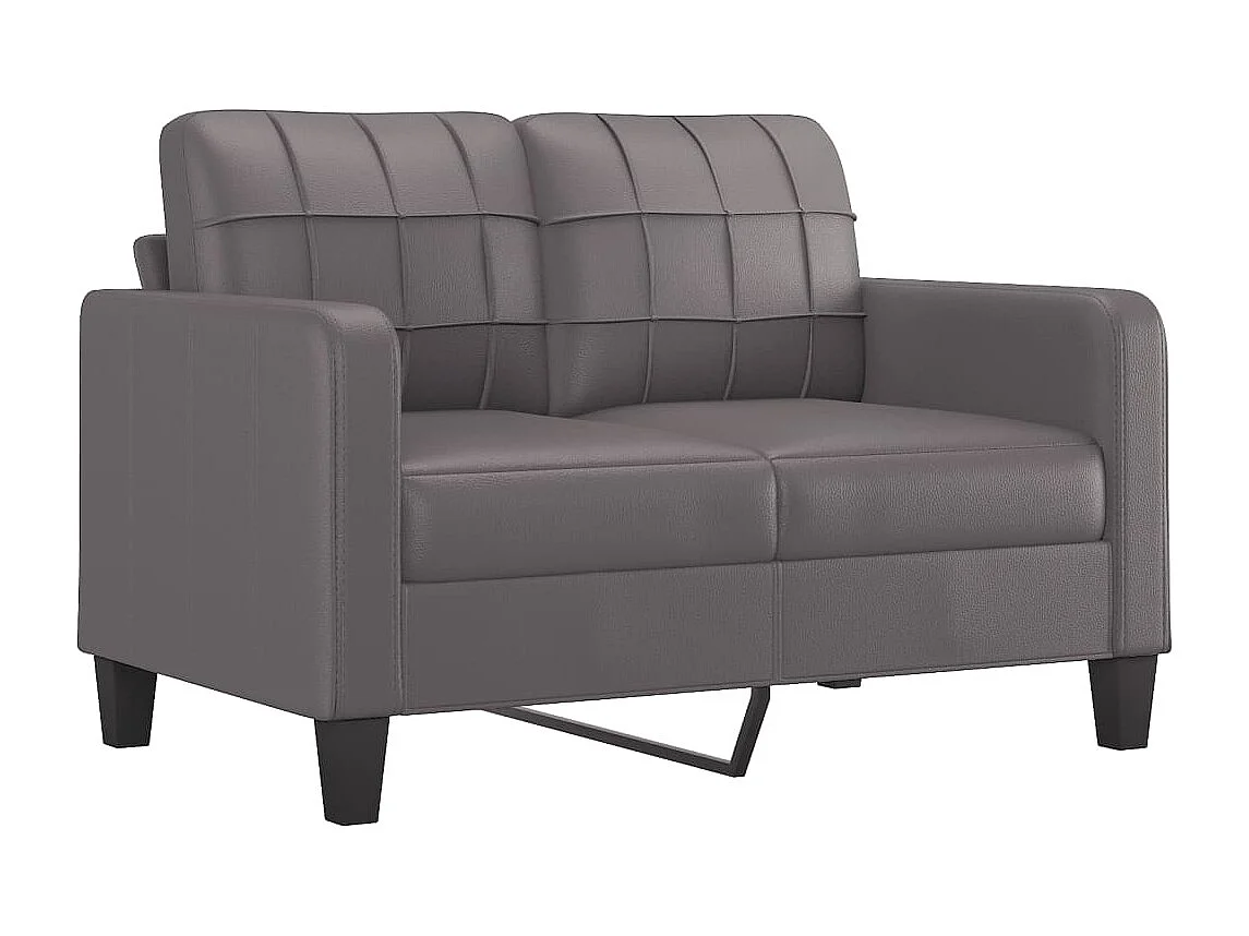 3-delige Loungeset met kussens kunstleer grijs