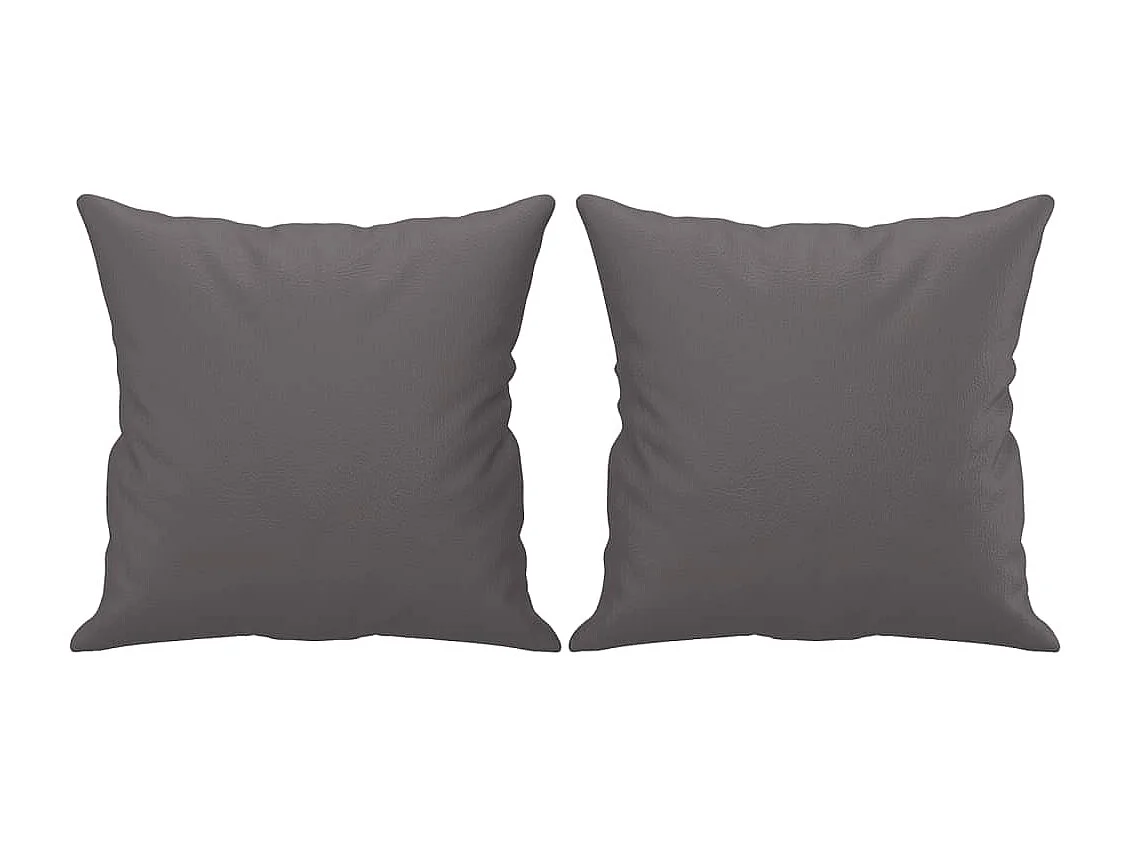 3-delige Loungeset met kussens kunstleer grijs