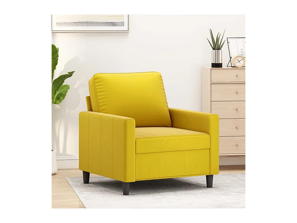Fauteuil Jaune 60 cm Velours