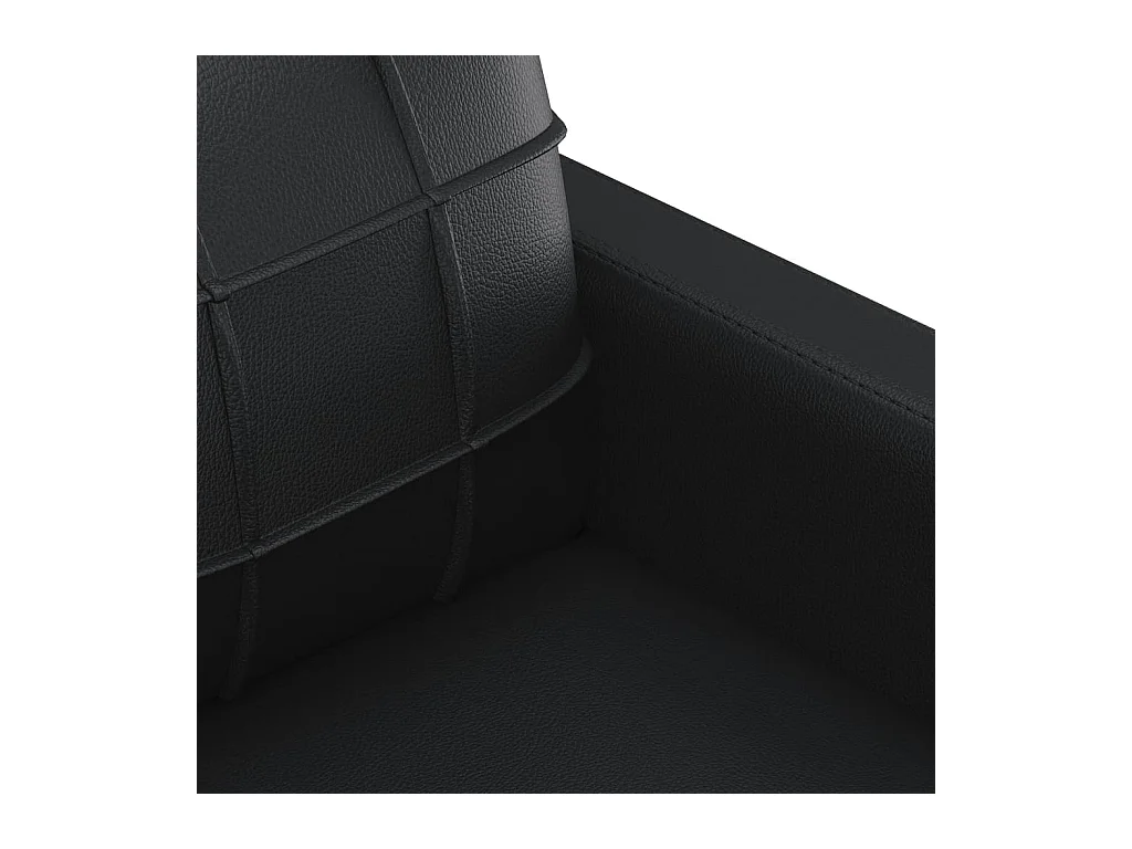 Ensemble de canapés 3 pcs avec coussins noir similicuir