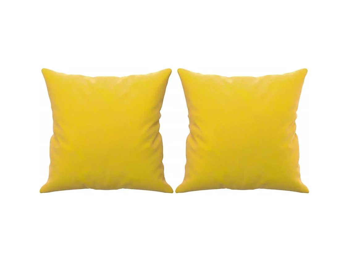 2-Sitzer-Sofa mit Zierkissen Gelb 140 cm Samt