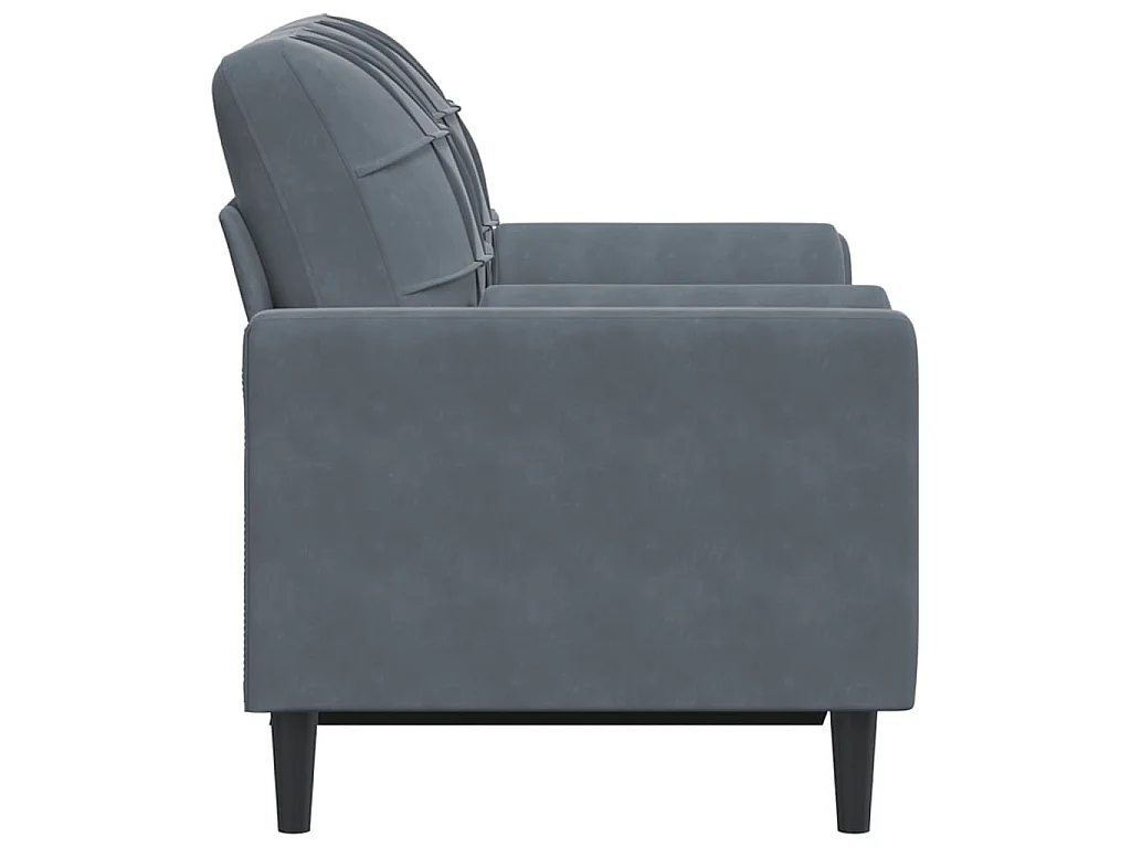 Canapé 2 places avec oreillers gris foncé 120 cm velours