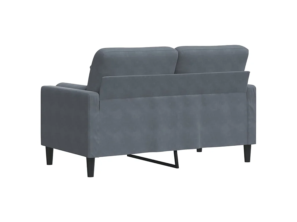 Canapé 2 places avec oreillers gris foncé 120 cm velours