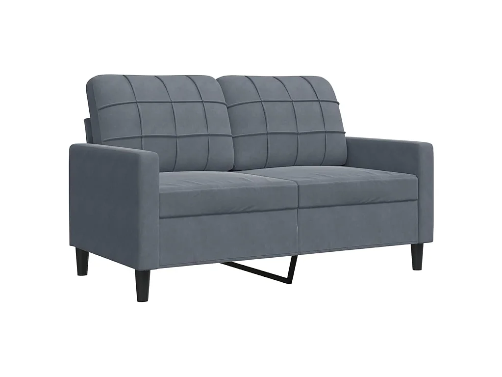Canapé à 2 places Gris foncé 120 cm Velours
