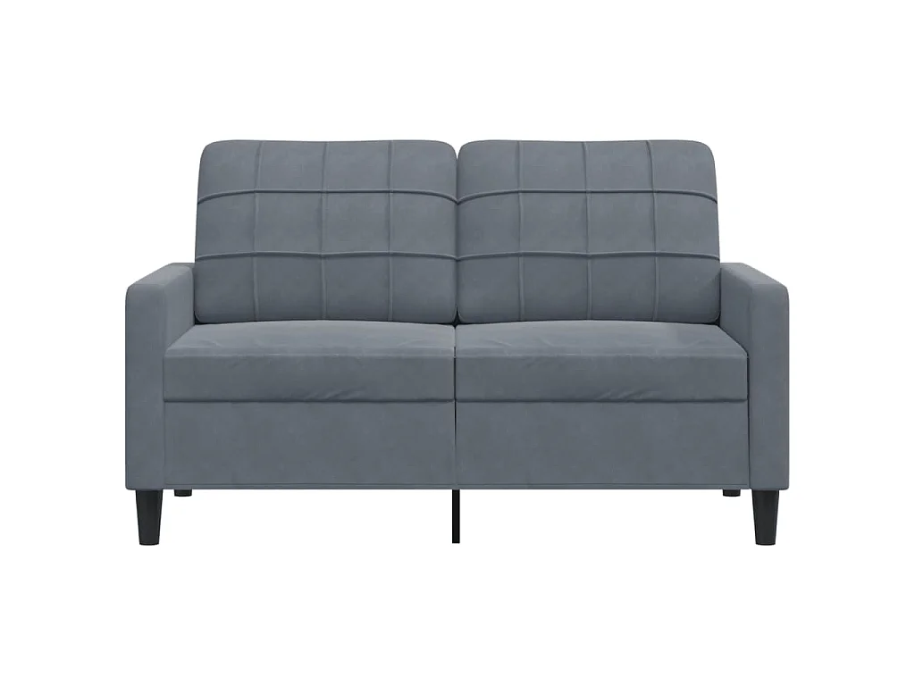 Canapé à 2 places Gris foncé 120 cm Velours