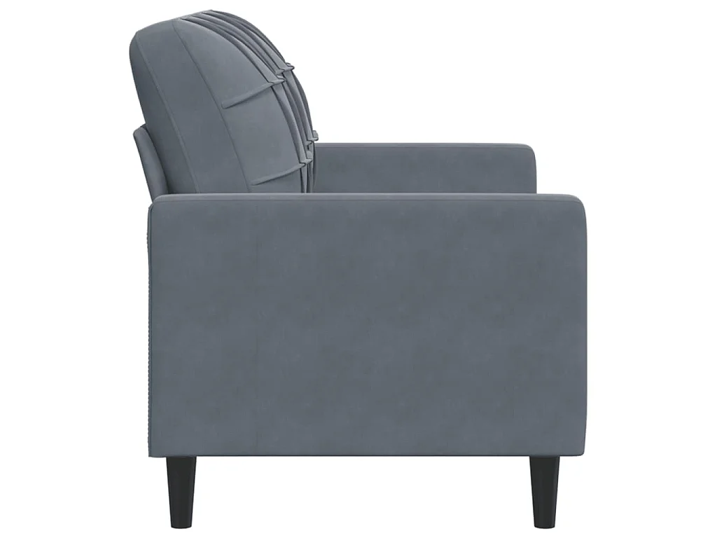 Canapé à 2 places Gris foncé 120 cm Velours