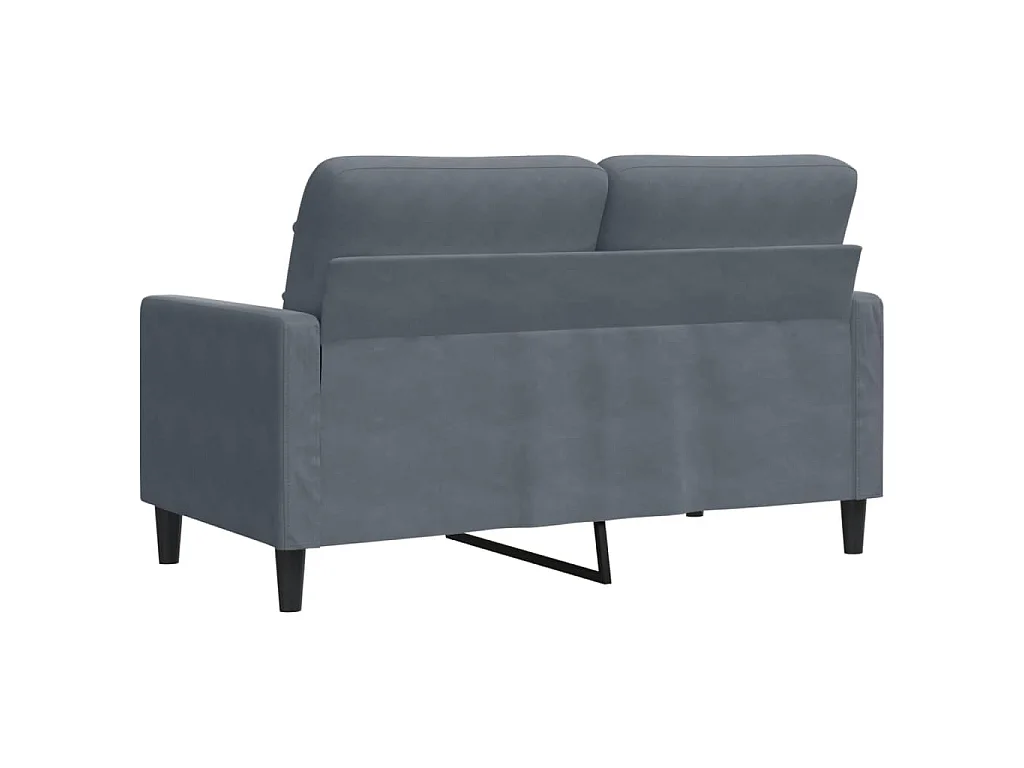 Canapé à 2 places Gris foncé 120 cm Velours