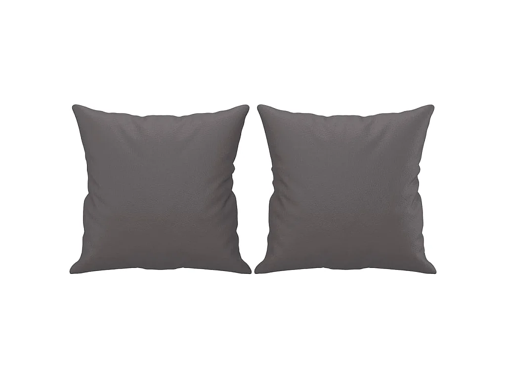 Canapé 2 places avec oreillers décoratifs gris 140cm similicuir