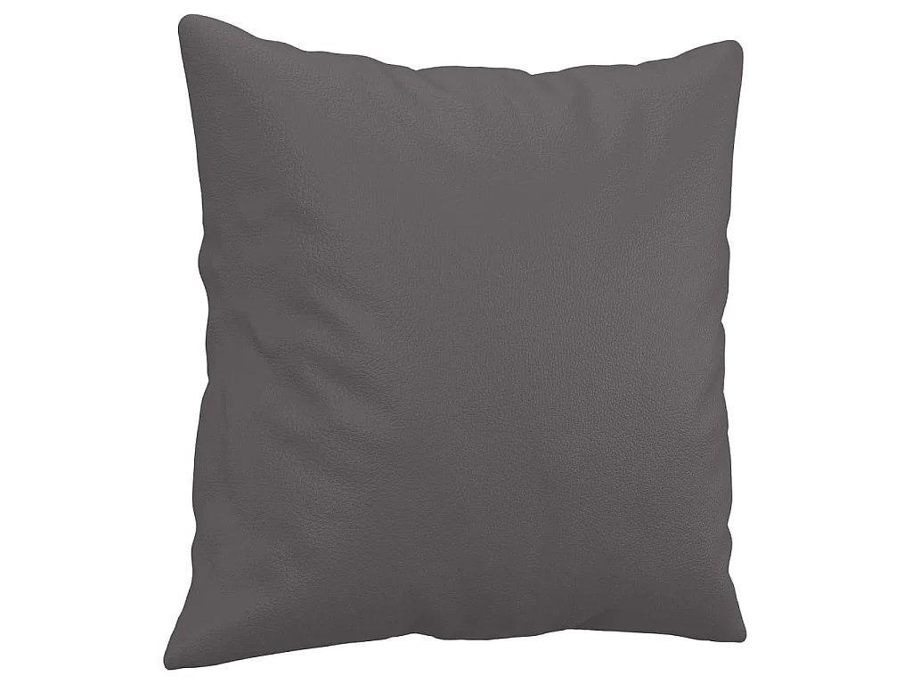 Canapé 2 places avec oreillers décoratifs gris 140cm similicuir