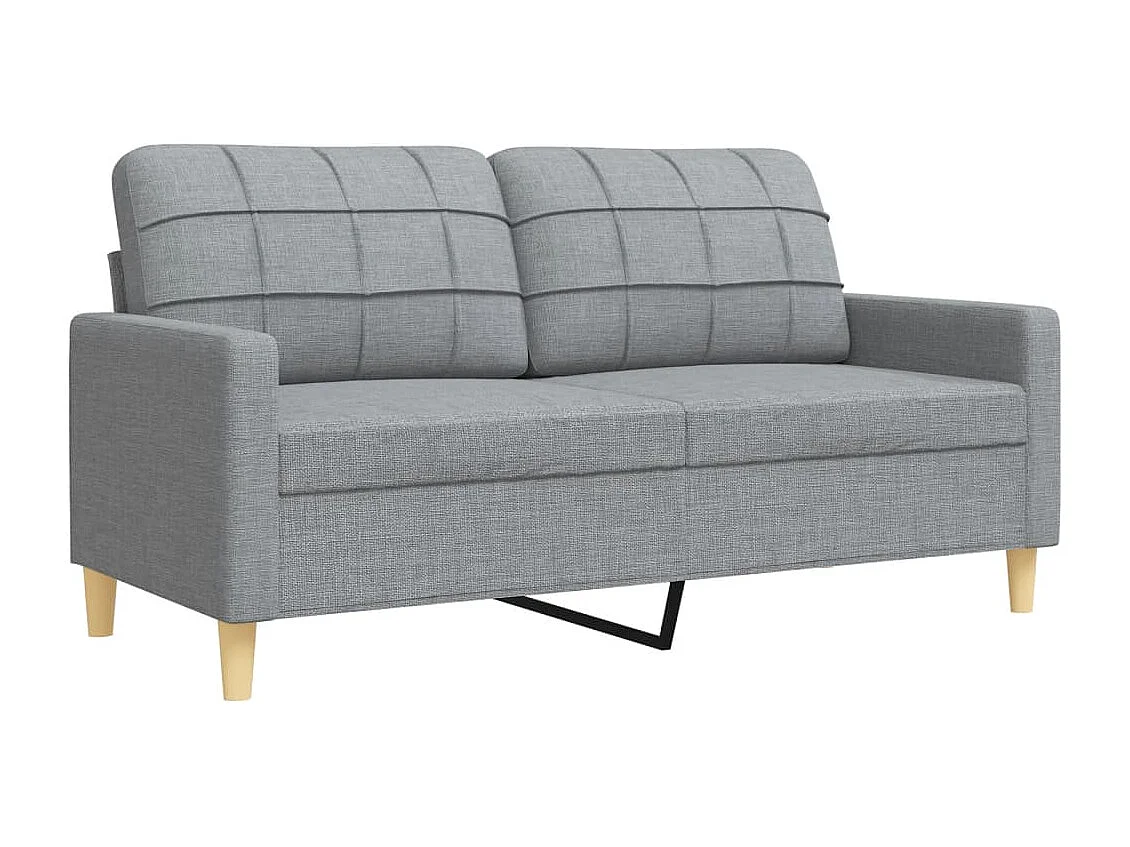 3-delige Loungeset met voetenbank stof lichtgrijs