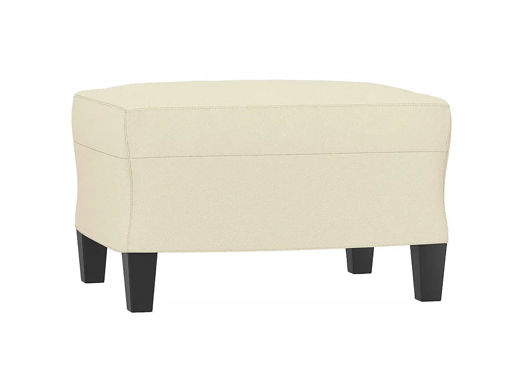 3-Sitzer-Sofa mit Hocker Creme 180 cm Kunstleder
