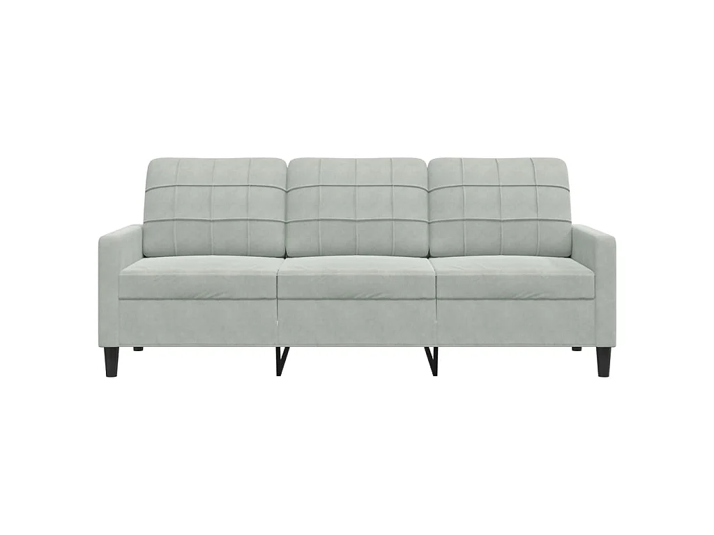 Canapé à 3 places Gris clair 180 cm Velours