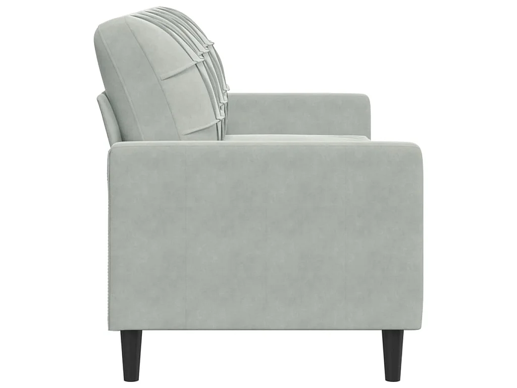 Canapé à 3 places Gris clair 180 cm Velours