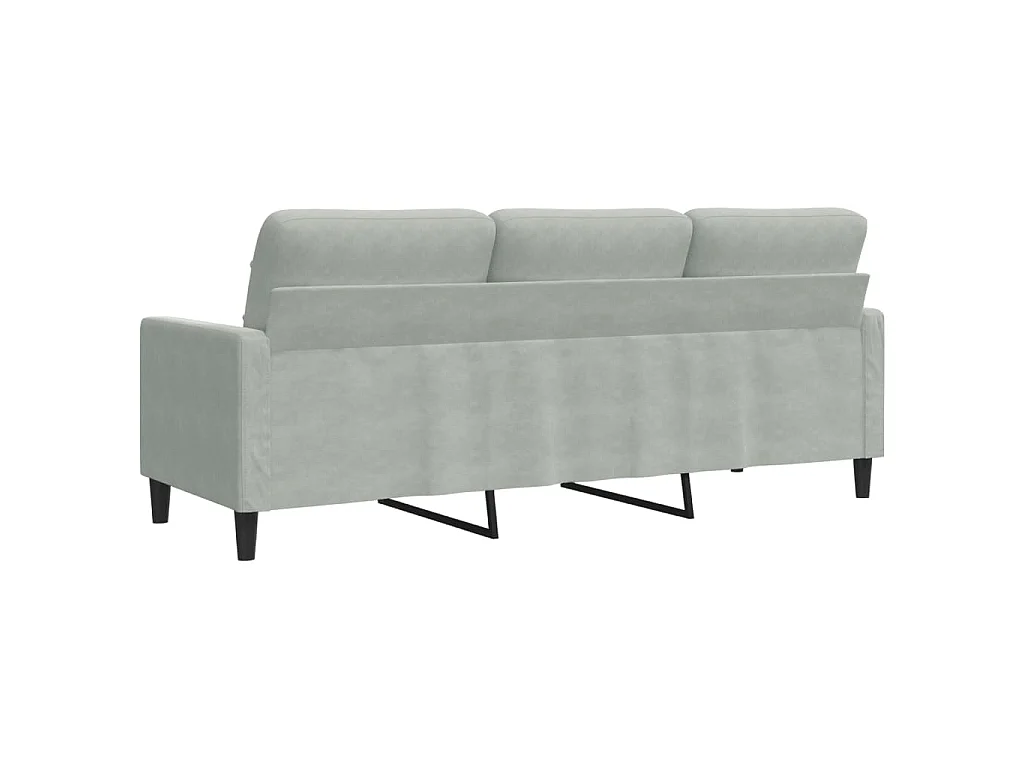 Canapé à 3 places Gris clair 180 cm Velours