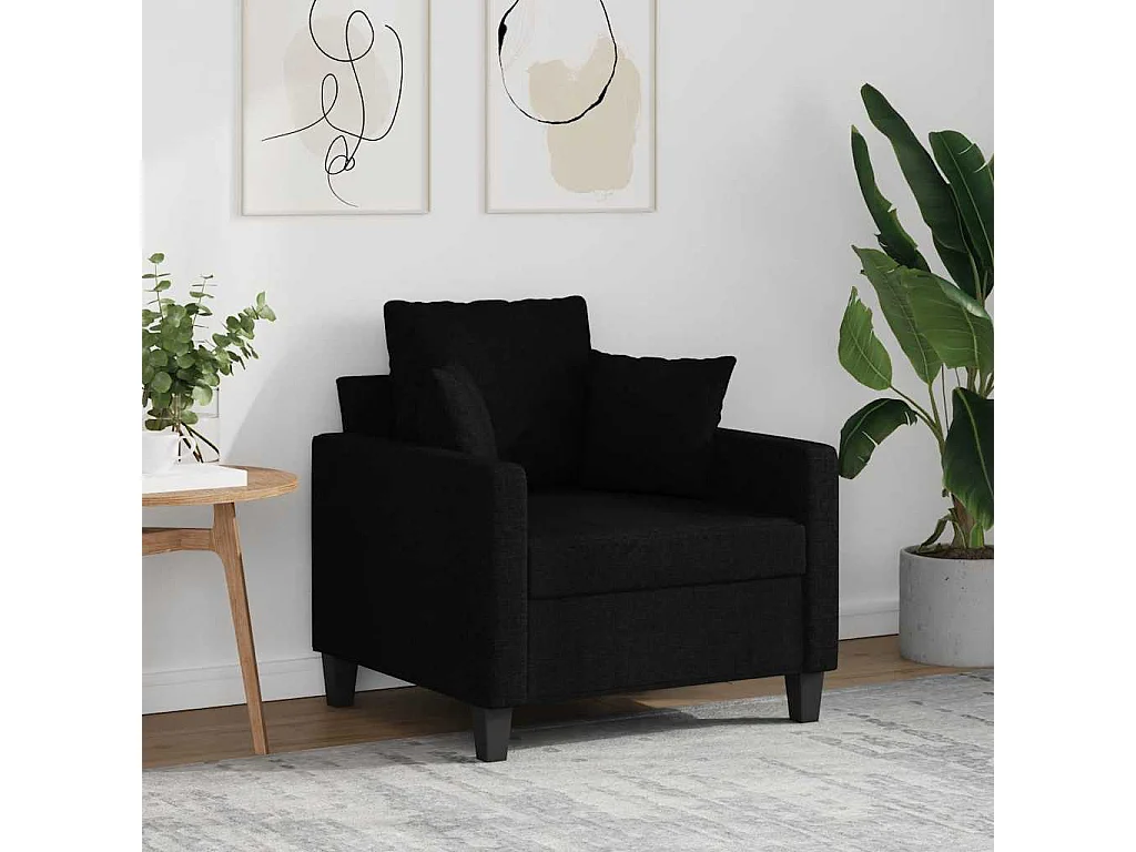 Sillón de tela negro 60 cm