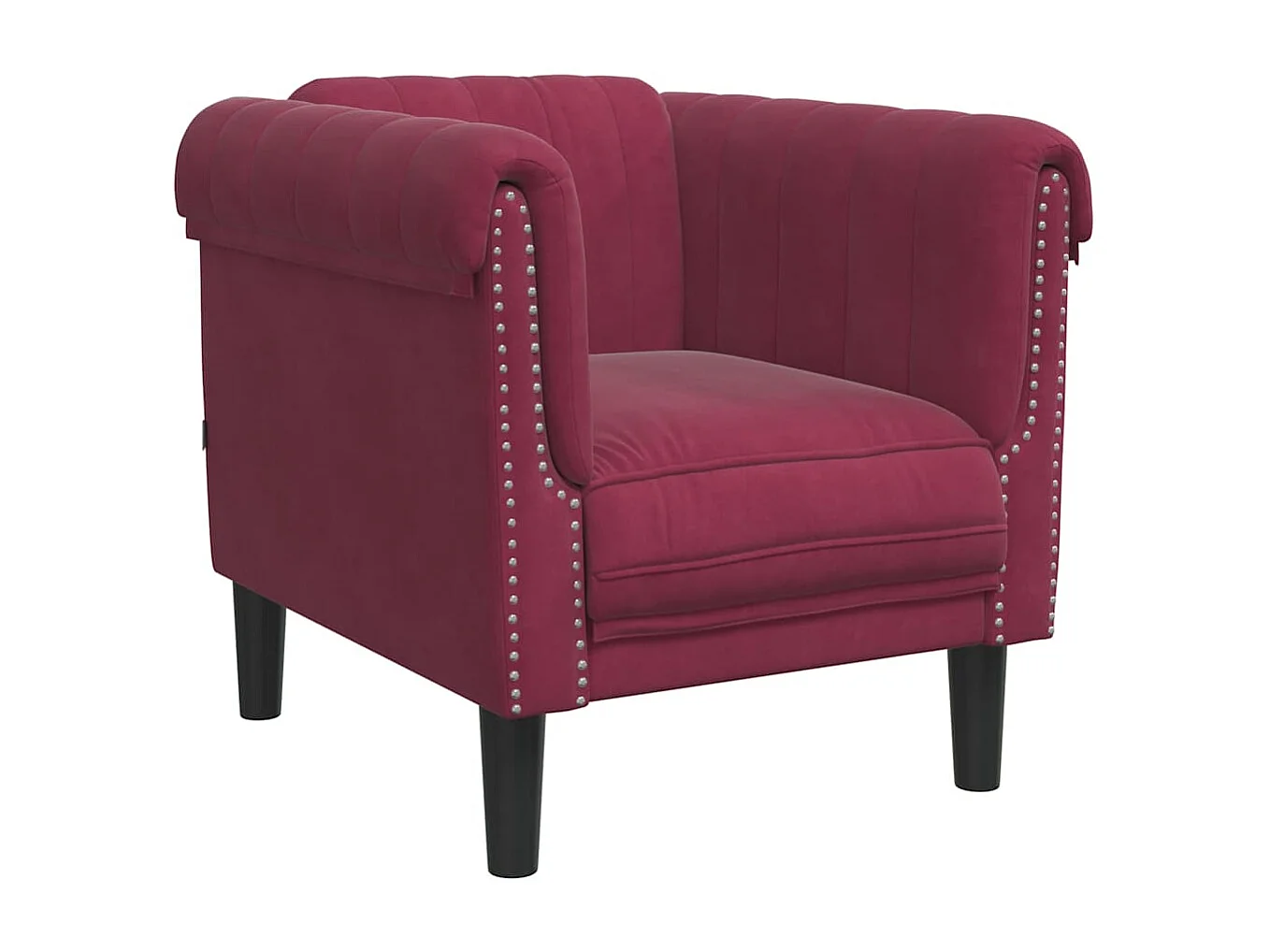 Fauteuil rouge bordeaux velours