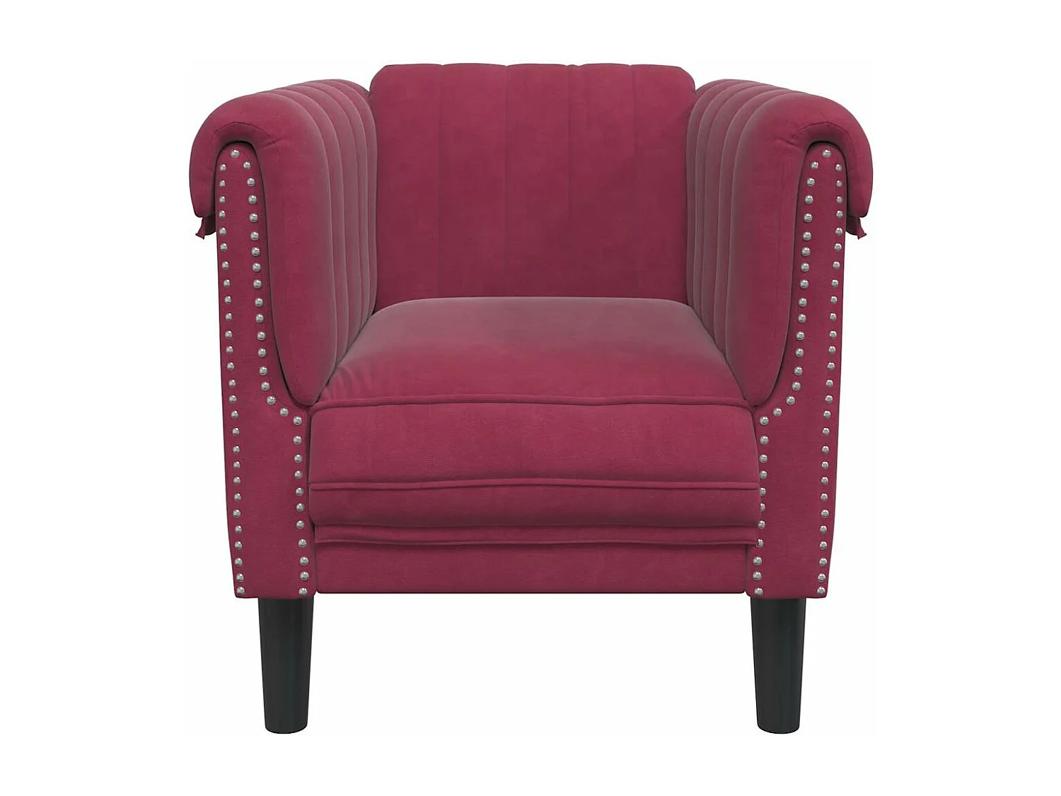 Fauteuil rouge bordeaux velours