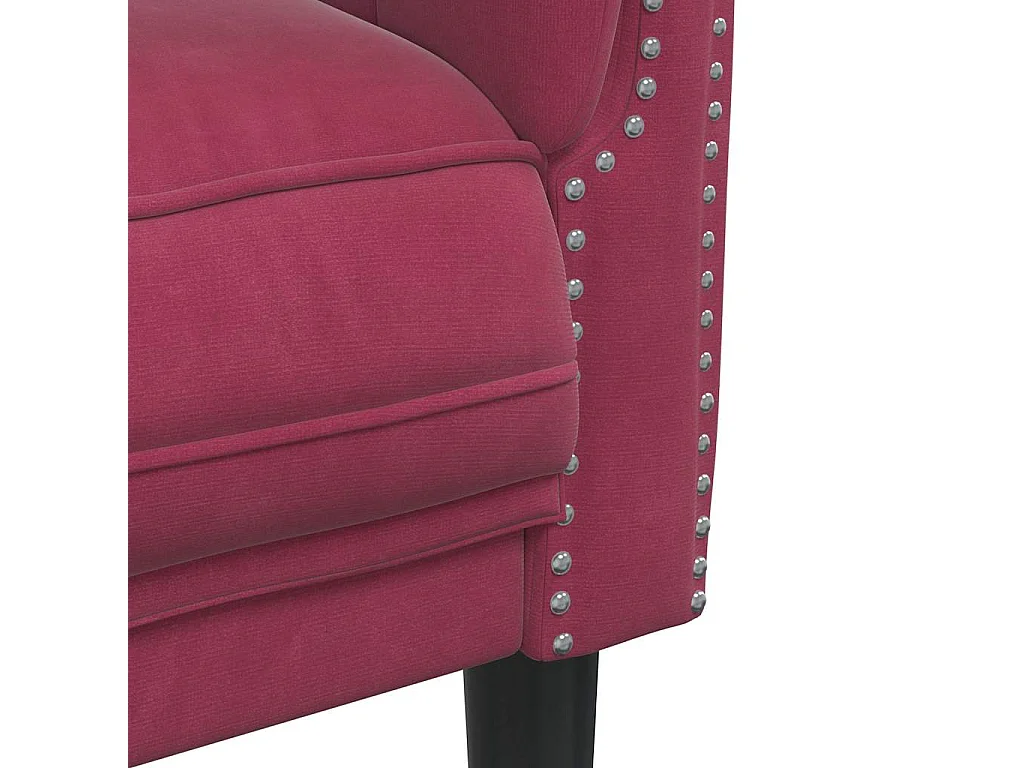Fauteuil rouge bordeaux velours