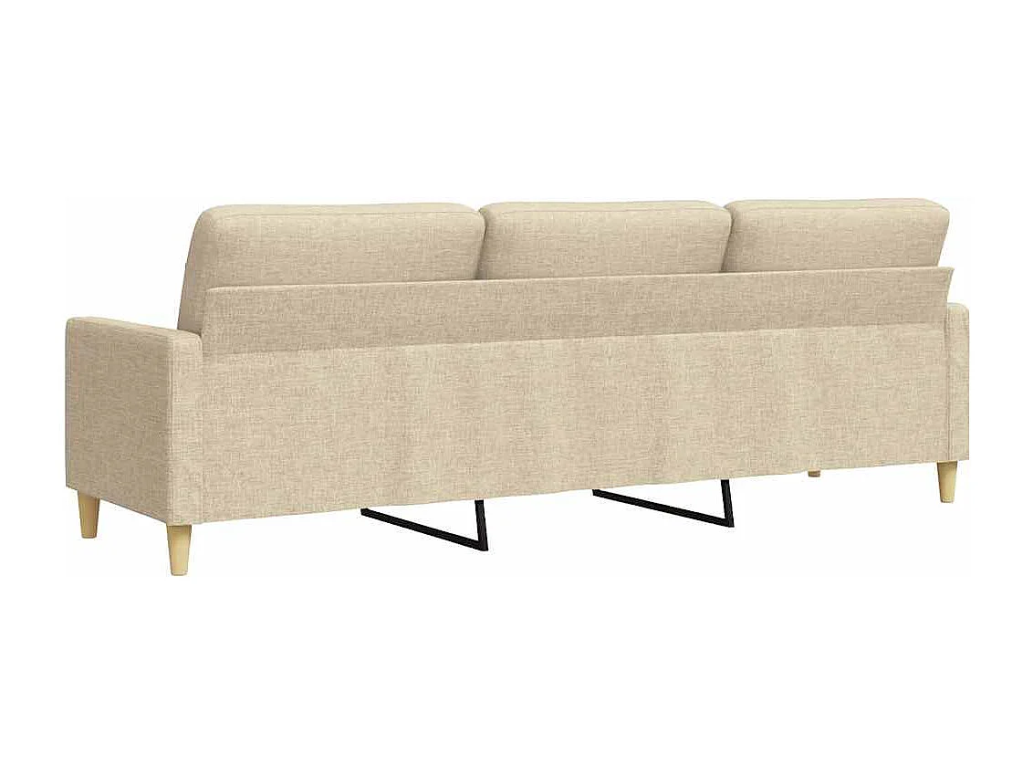 Driezitsbank 210 cm stof crème