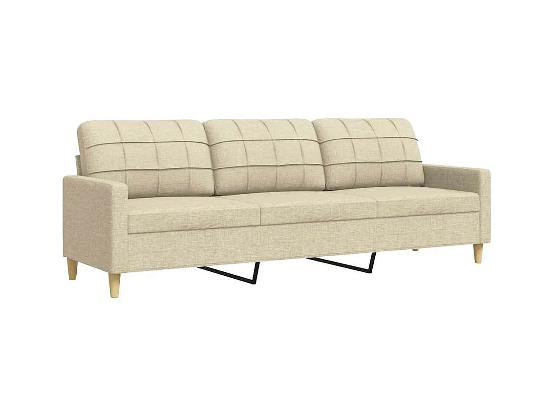 Canapé à 3 places Crème 210 cm Tissu