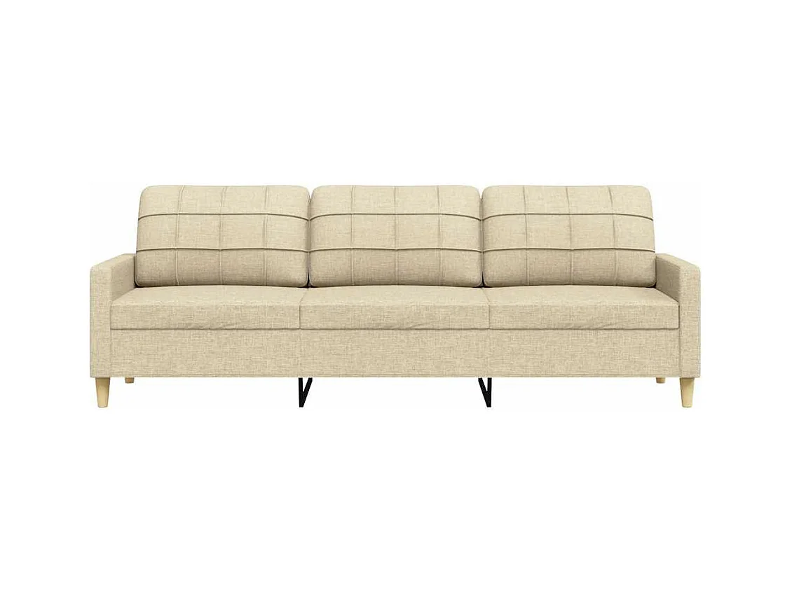 Canapé à 3 places Crème 210 cm Tissu