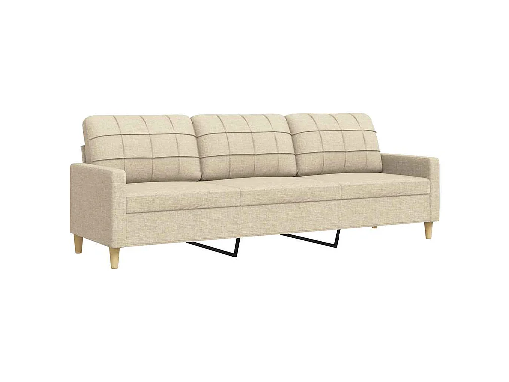 Canapé à 3 places Crème 210 cm Tissu