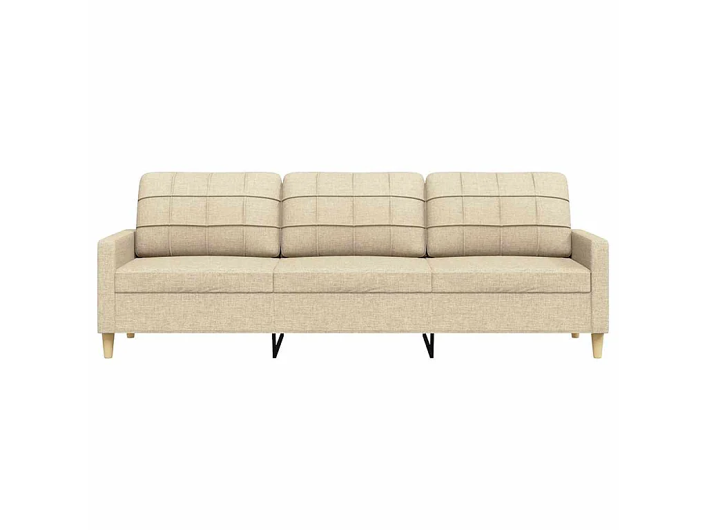 Canapé à 3 places Crème 210 cm Tissu